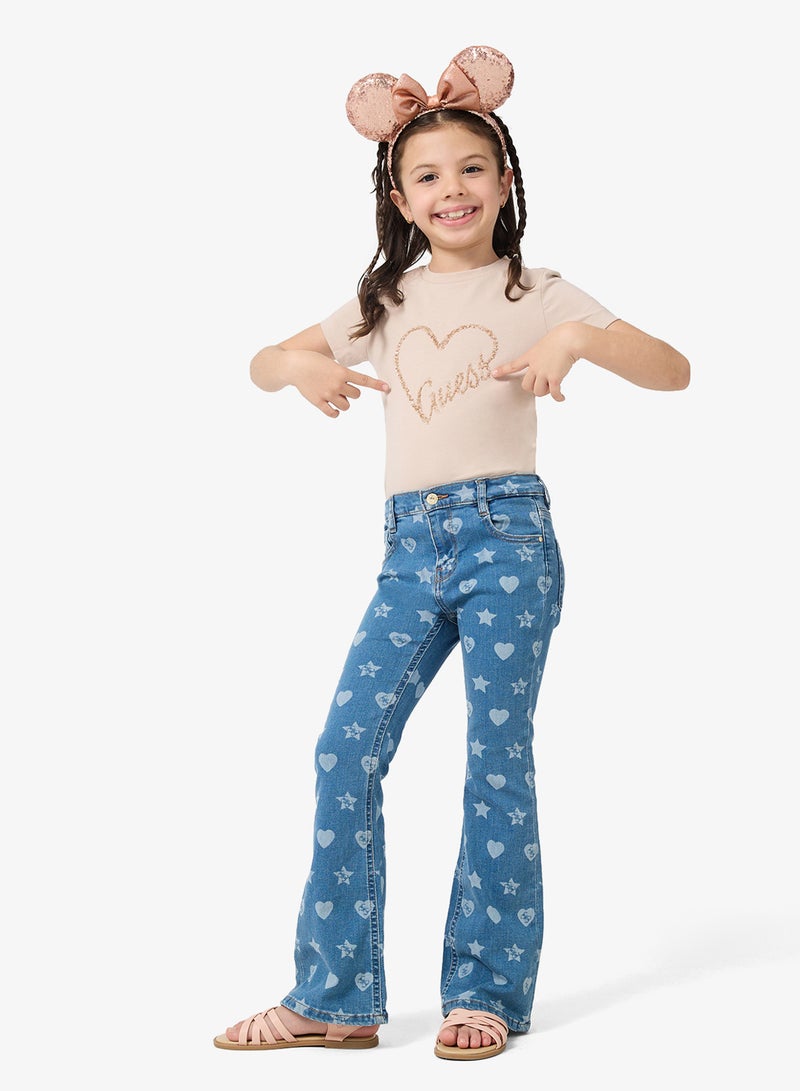 جس تيشيرت أطفال اساسي بياقة مستديرة - Image 4